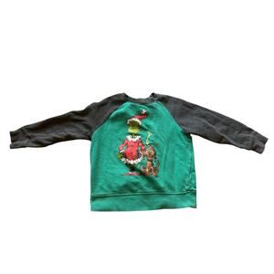 Dr. Seuss The Grinch Kids Long Sleeve Graphic Sweater Christmas Size XS